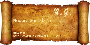 Medus Germán névjegykártya